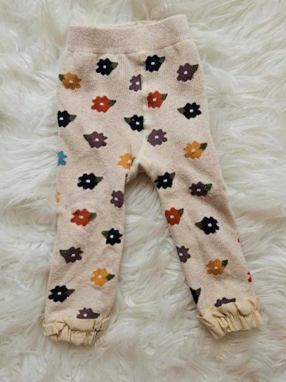 Ruffle Butts Floral Footless Tights Baby Autumn Petals Kids Leggings 12-18M Pant